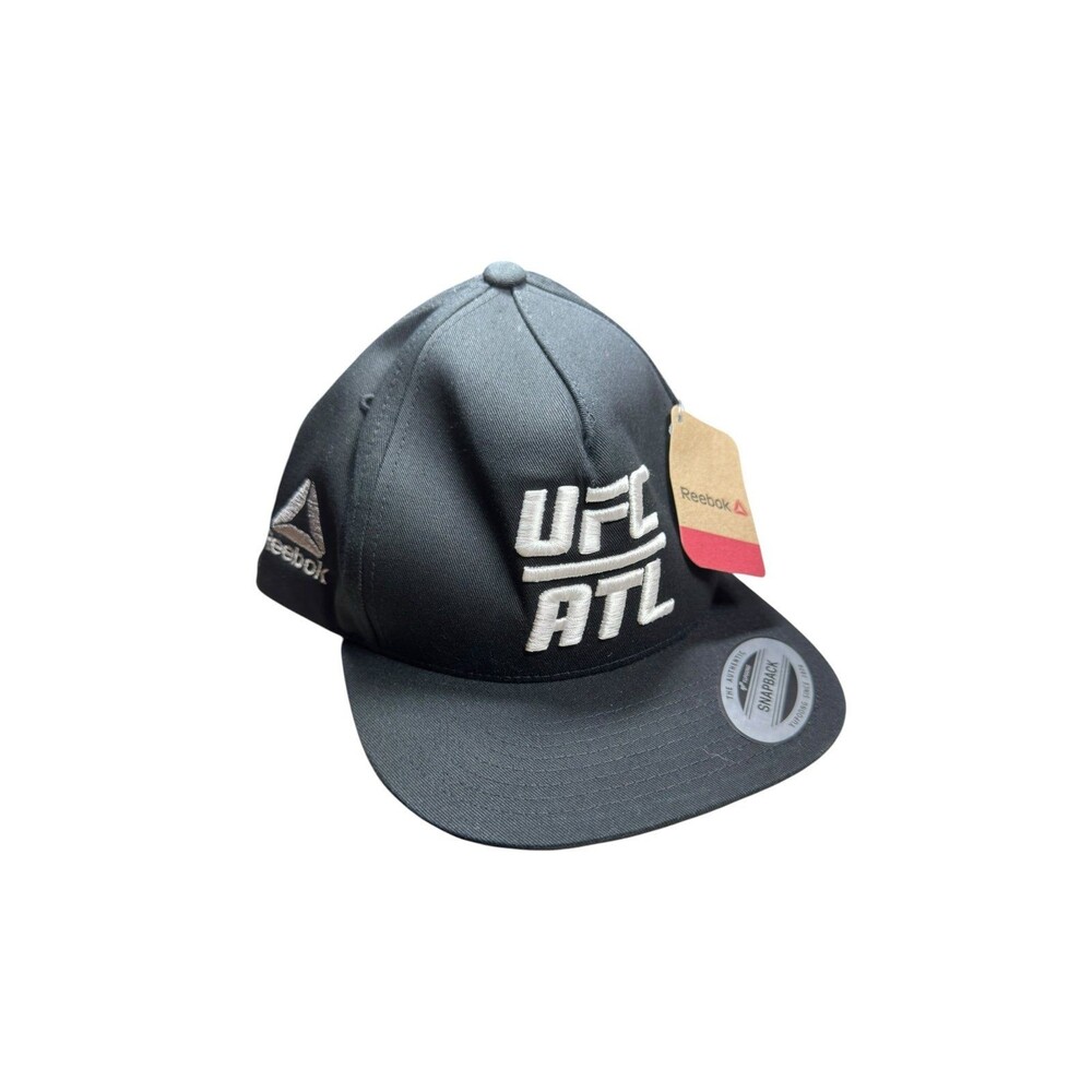 UFC ATL Reebok Black Snapback Cap Adjustable Hat Sports MMA BNWT